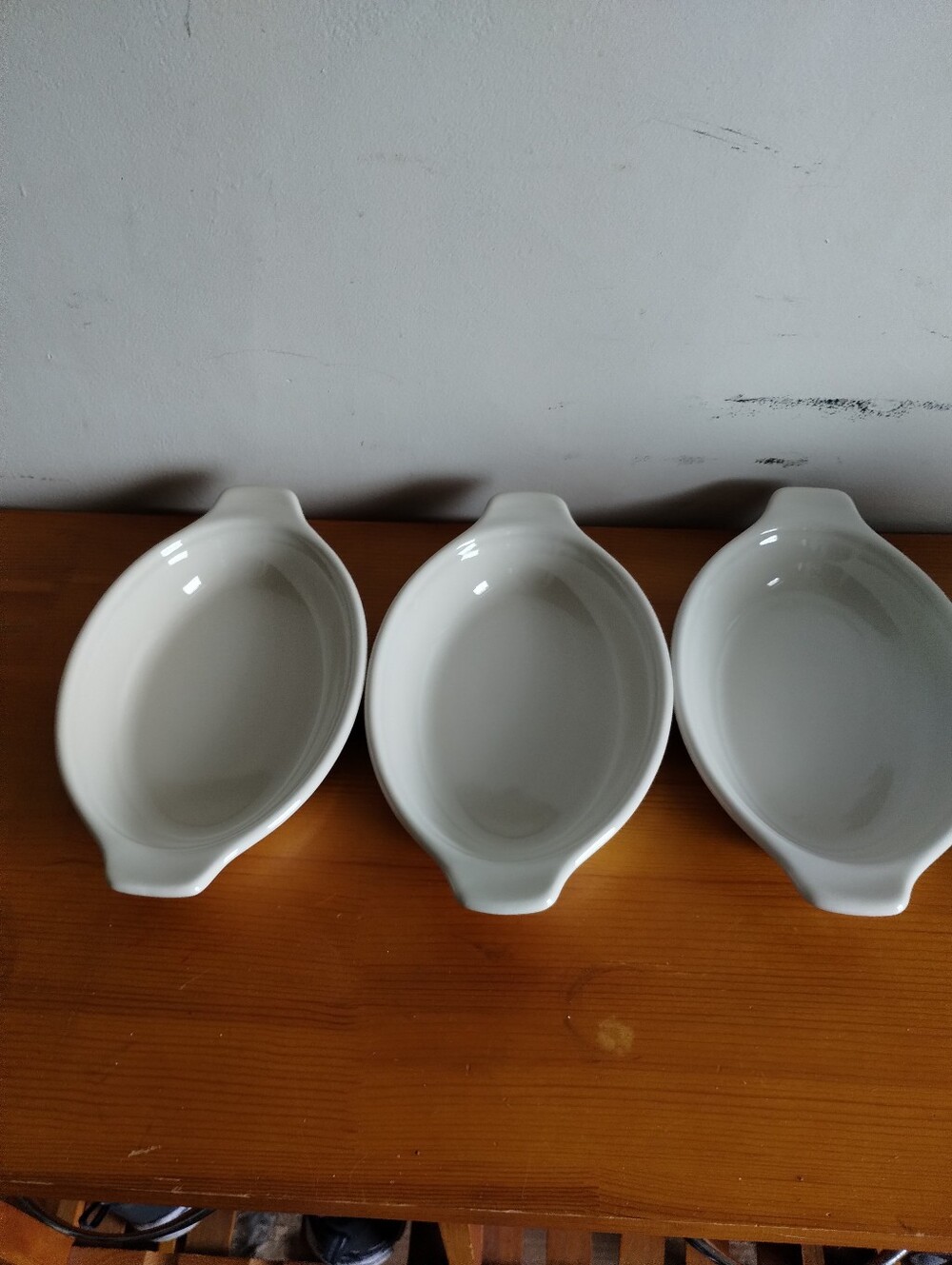 VTG Syracuse White Ceramic Oval Baking Dishes - Set of 3